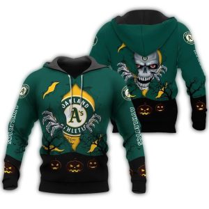 Oakland Athletics Halloween All Over Print Hoodie For Fans