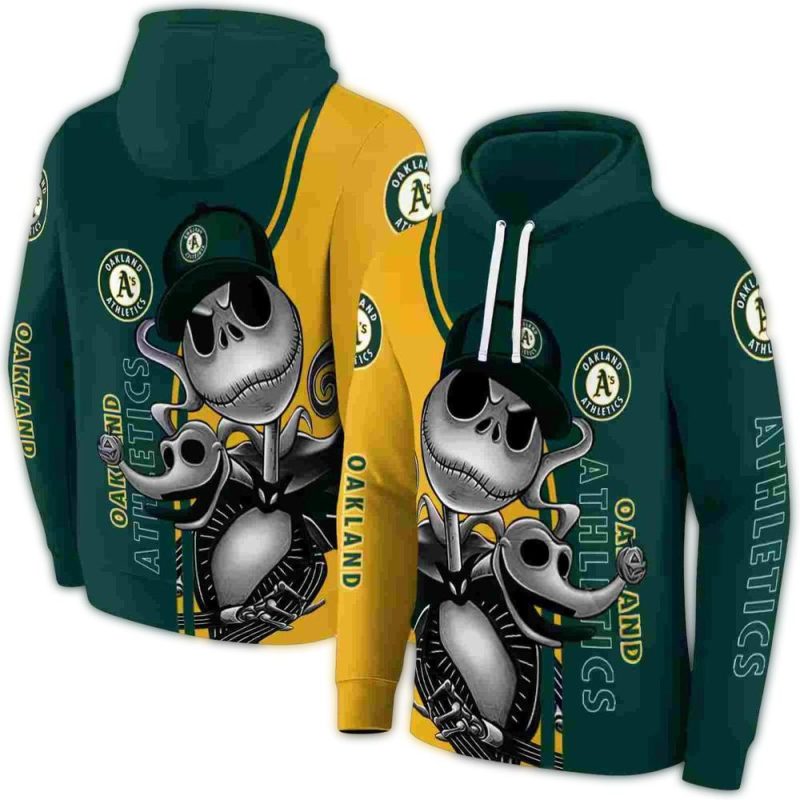 Oakland Athletics Jack Skellington AOP Hoodie 1