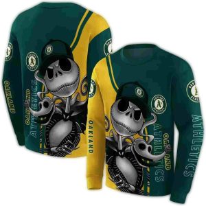 Oakland Athletics Jack Skellington All Over Print Sweatshirt