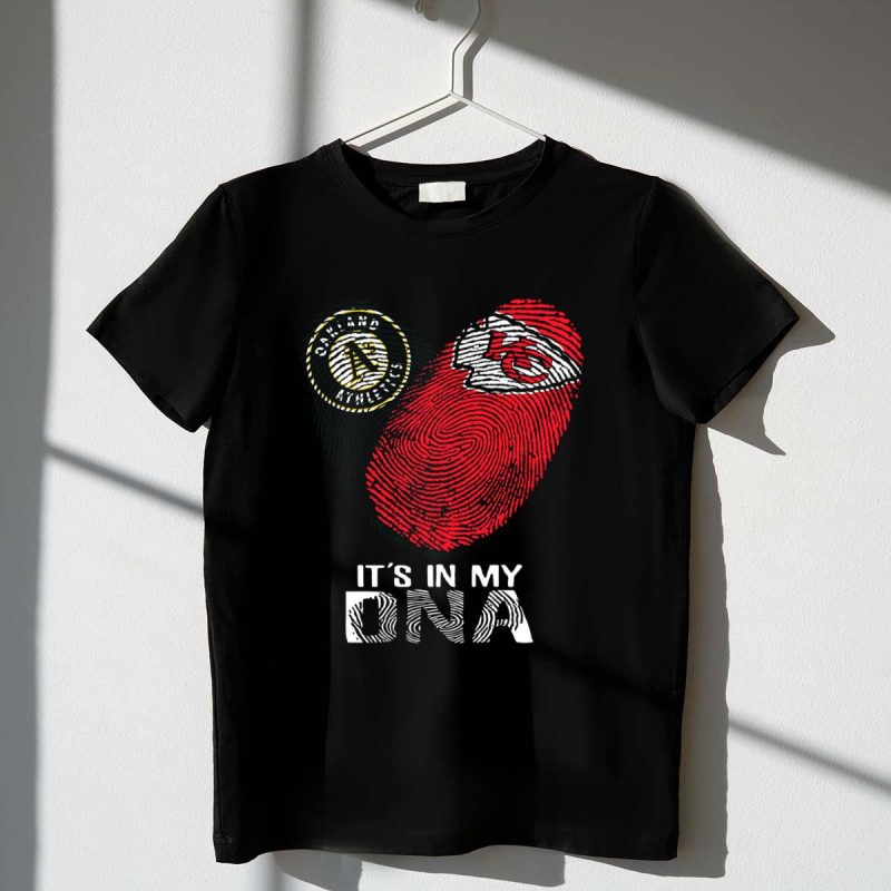Oakland Athletics Kansas City Chiefs Its In My DNA Fingerprint T Shirt t shirt 1 1