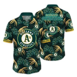 Oakland Athletics Leaf Pattern Hawaiian Shirt For Men And Women