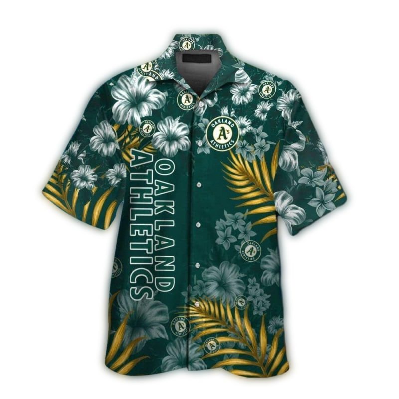 Oakland Athletics Logo In My Heart Floral Flower Hawaiian Shirt 1