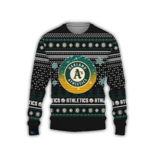Oakland Athletics Snowflake Christmas Ugly Sweater For Holiday Cheer
