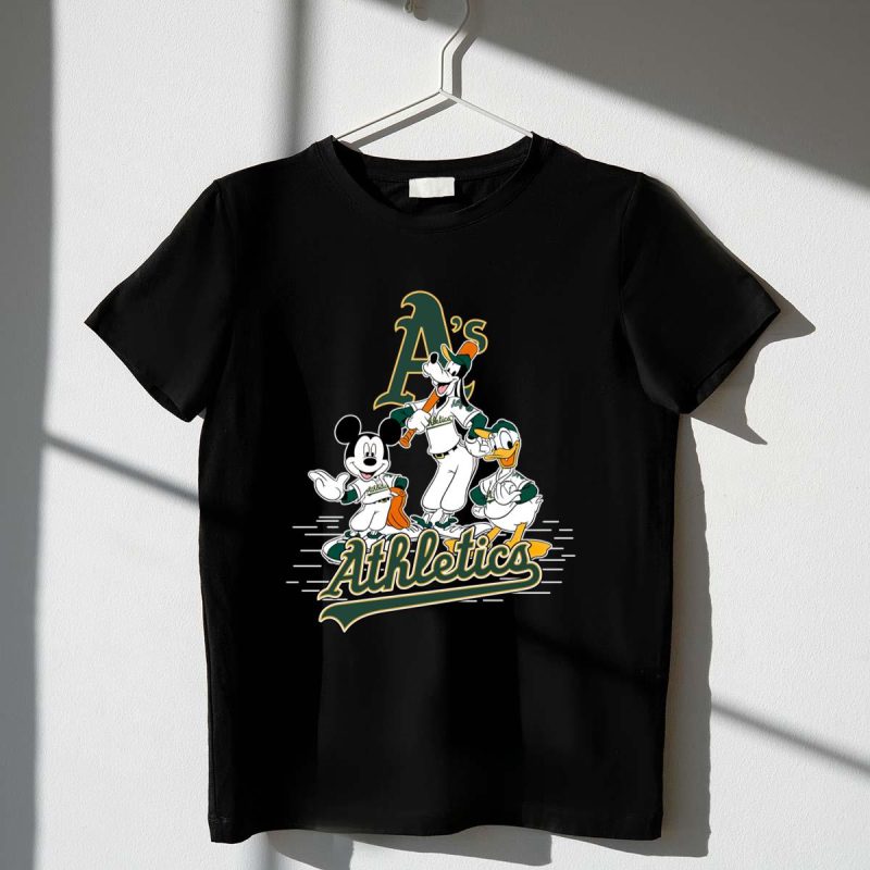 Oakland Athletics Mickey Donald And Goofy Baseball Shirt t shirt 1 1