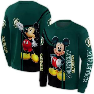 Oakland Athletics Mickey Mouse All Over Print Sweatshirt