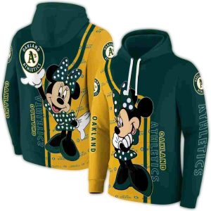 Oakland Athletics Minnie Mouse All-Over Print Hoodie For Fans