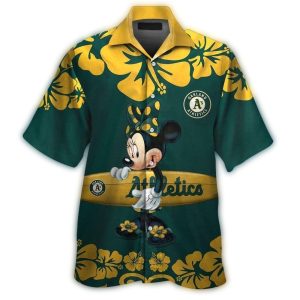 Oakland Athletics Minnie Mouse Tropical Hawaiian Shirt For Beach Lovers