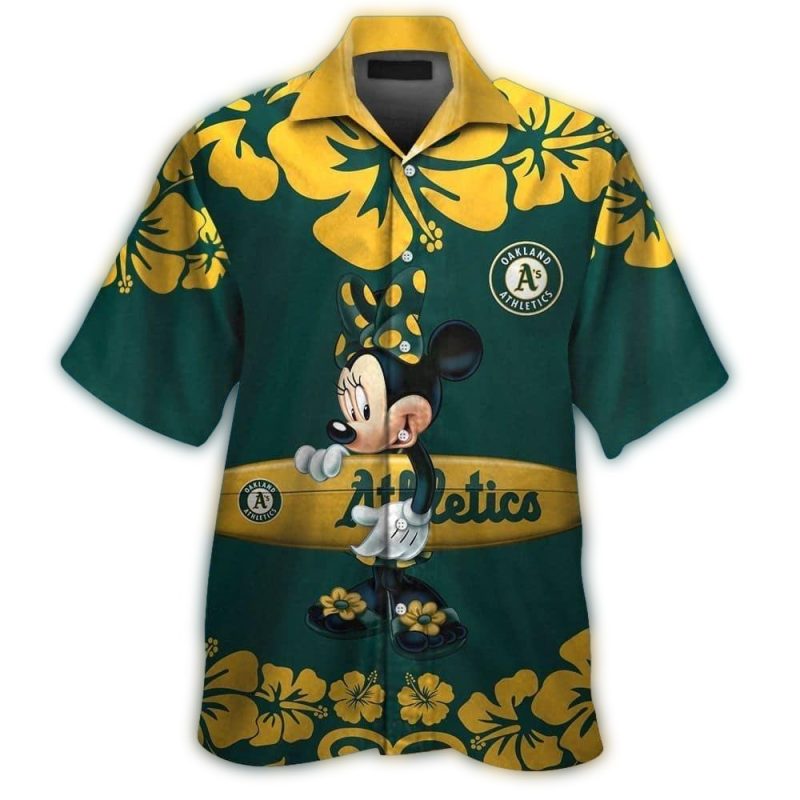 Oakland Athletics Minnie Mouse Surf Flower Tropical Hawaiian Shirt 1