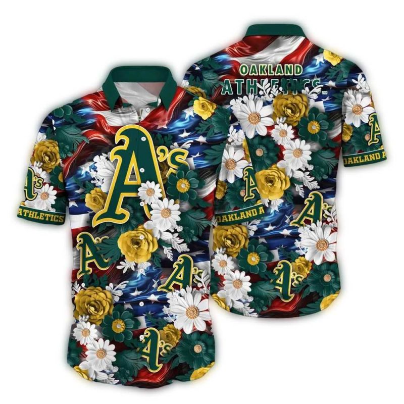 Oakland Athletics Patriotic Bloom Hawaiian Shirt 1