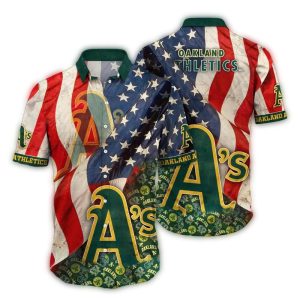 Patriotic Oakland Athletics Hawaiian Shirt - Perfect For Game Day