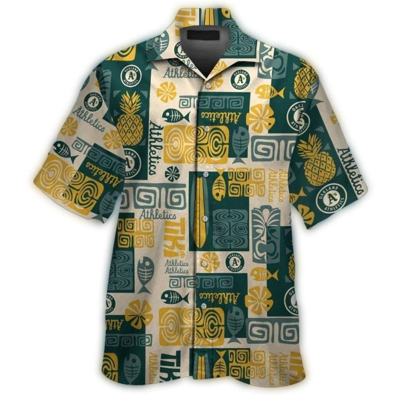 Oakland Athletics Pineapple Fish Pattern Hawaiian Shirt 1