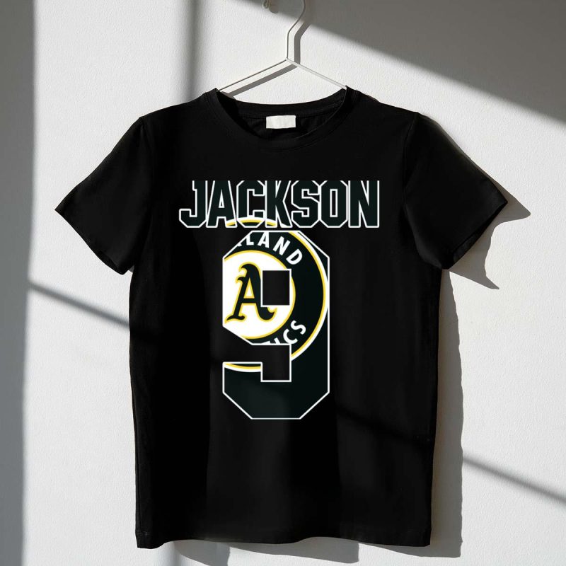 Oakland Athletics Reggie Jackson Number 9 Baseball Classic T Shirt t shirt 1 1
