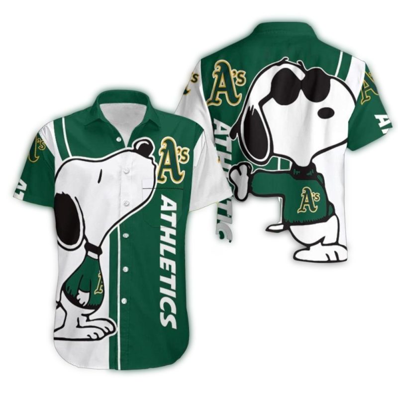 Oakland Athletics Snoopy Hawaiian Shirt 1