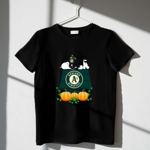 Snoopy Pumpkin House T-Shirt For Oakland Athletics Fans