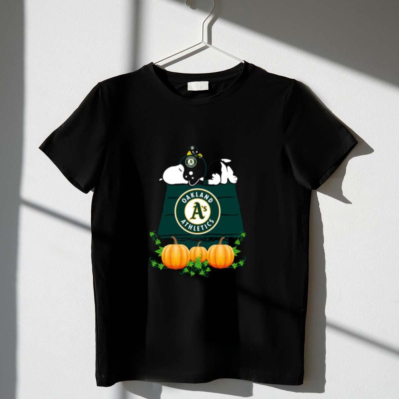 Oakland Athletics Snoopy Pumpkin House shirt t shirt 1 1