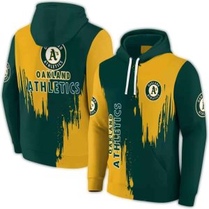 Oakland Athletics All-Over Print Hoodie With Splatter Effect Design