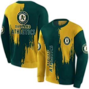 Oakland Athletics Splatter Effect All Over Print Sweatshirt