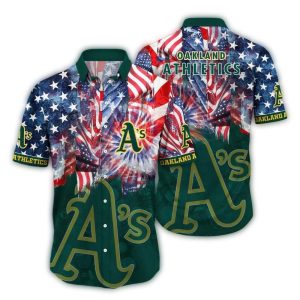 Oakland Athletics Stars And Stripes Hawaiian Shirt For Fans