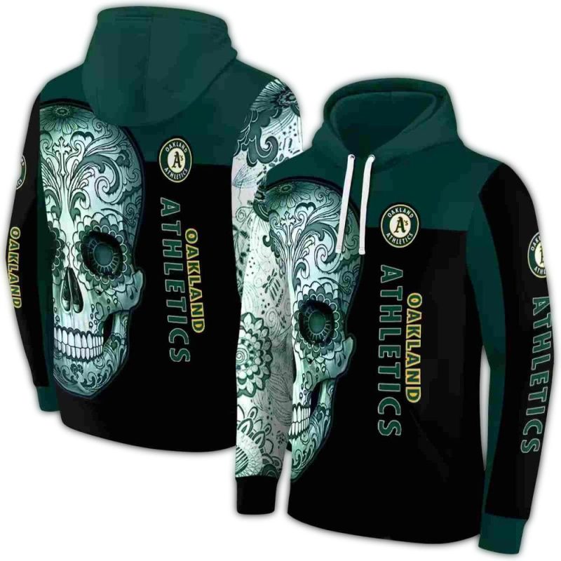 Oakland Athletics Sugar Skull AOP Hoodie 1