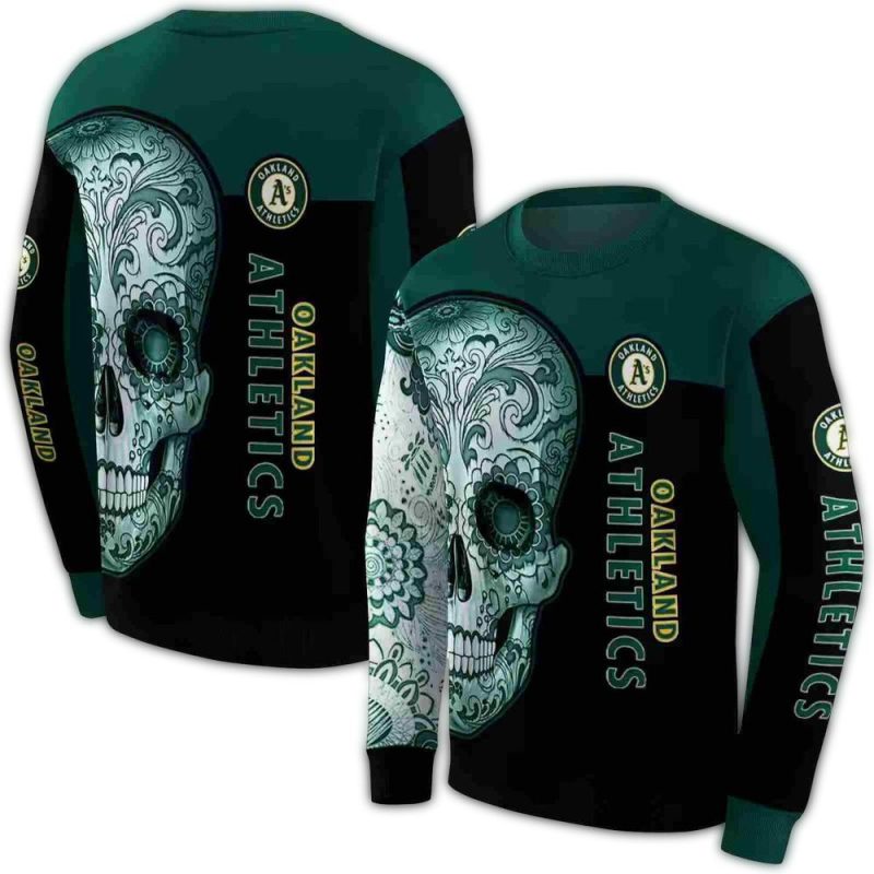 Oakland Athletics Sugar Skull AOP Sweatshirt 1