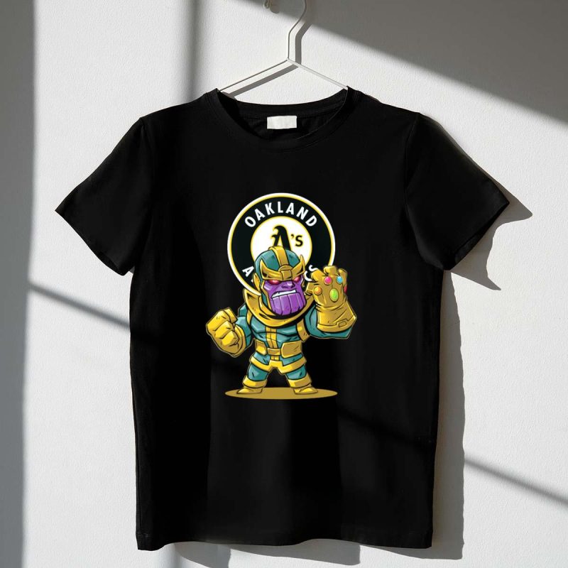 Oakland Athletics Thanos Infinity Gauntlet Crossover Fan T Shirt t shirt 1 1