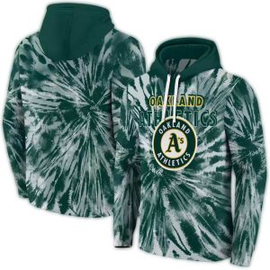 Oakland Athletics Tie Dye Hoodie With All-Over Print Design