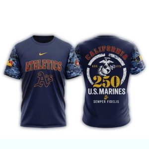 Oakland Athletics Usmc 250Th Birthday All Over Print T Shirt