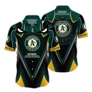 Oakland Athletics Chevron Vortex Hawaiian Shirt For Men And Women