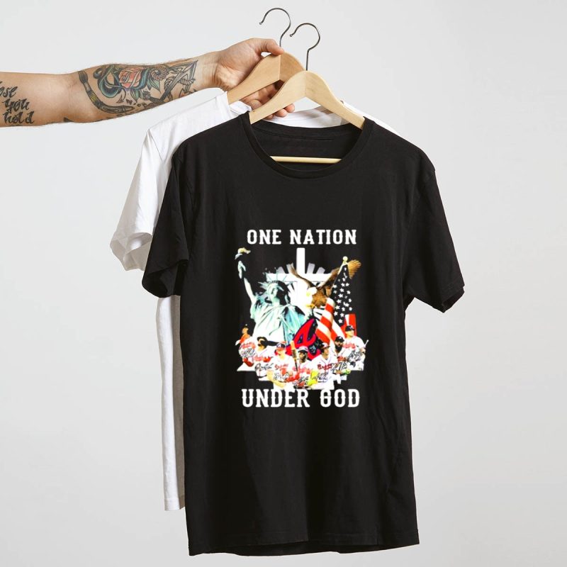 Atlanta Braves American Flag T-Shirt - One Nation Under God Design - Image 4