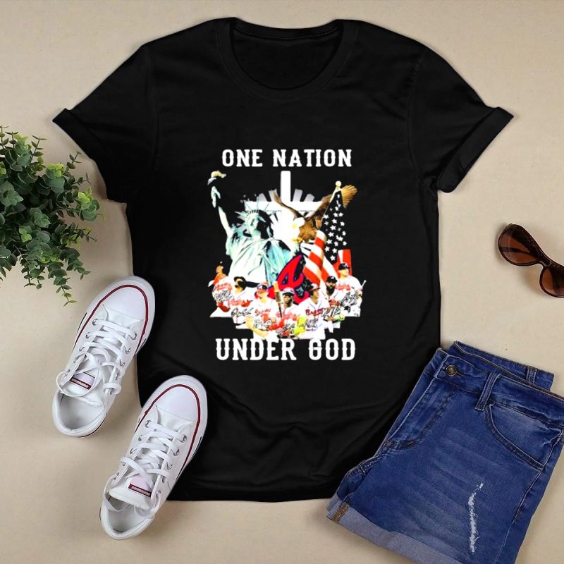 Atlanta Braves American Flag T-Shirt - One Nation Under God Design - Image 5