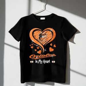 Baltimore Orioles Heart Sparkle T-Shirt - Perfect Fan Gear