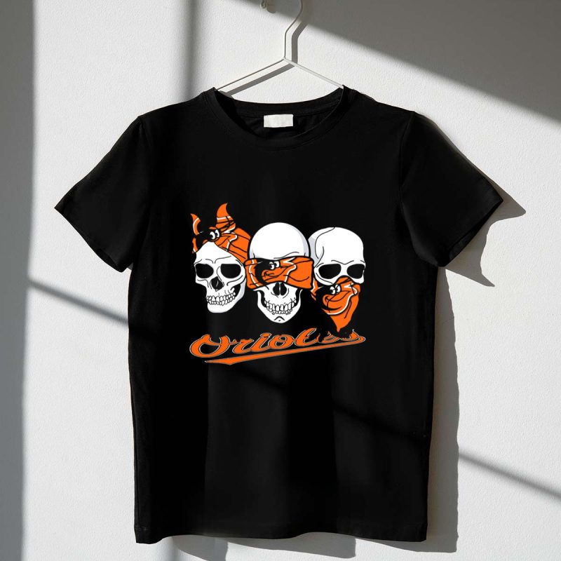 Orioles Three Skull Bandana T Shirt t shirt 1 1