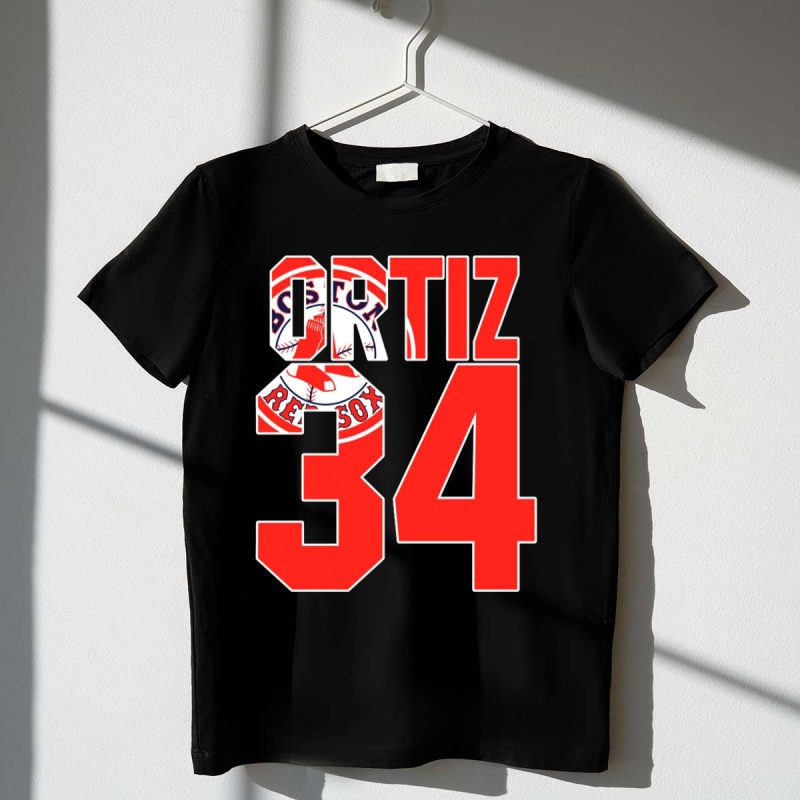 Ortiz 34 Boston Red Sox Logo Iconic T Shirt t shirt 1 1