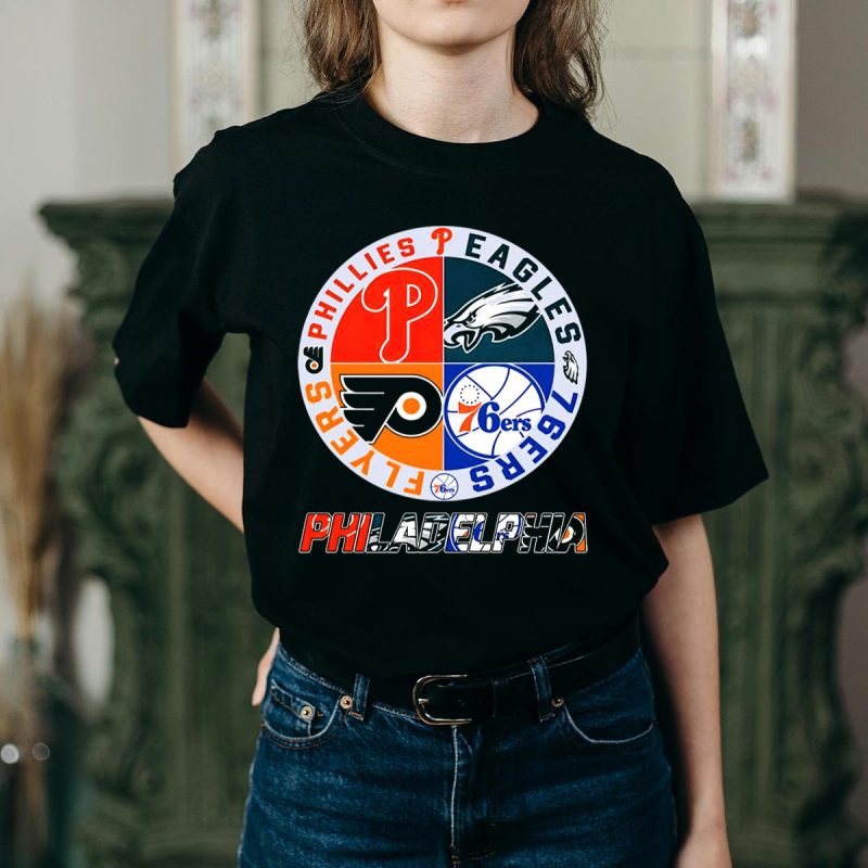 Philadelphia Sports Team T-Shirt - Phillies, Eagles, 76ers, Flyers Gear - Image 2