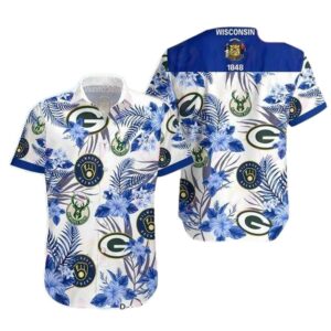 Packers milwaukee brewers milwaukee bucks hawaiian shirt 1.jpg