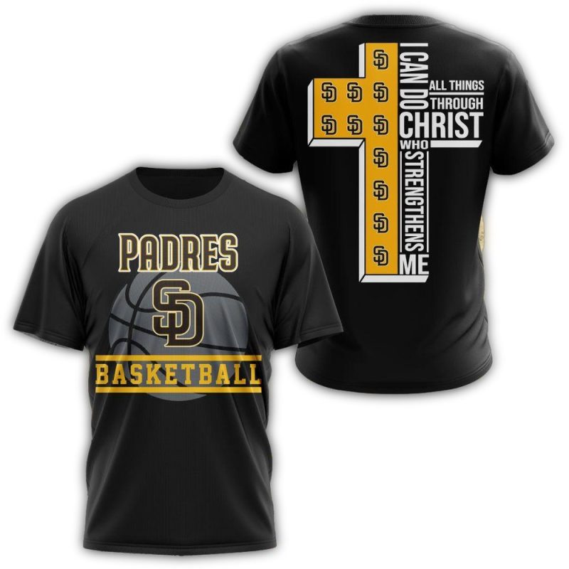 Padres I Can Do Christ All Things Through Who Strengthens Me AOP T Shirt 1
