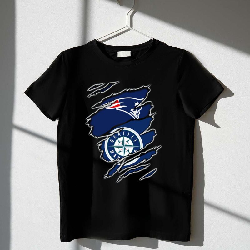 Patriots Logo with Seattle Mariners Emblem T Shirt t shirt 1 1