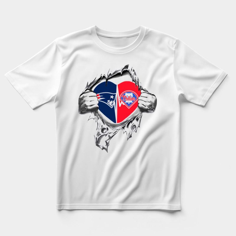Patriots Phillies Heart Logo T-Shirt with Ripped Hands Design for Fans - Image 5