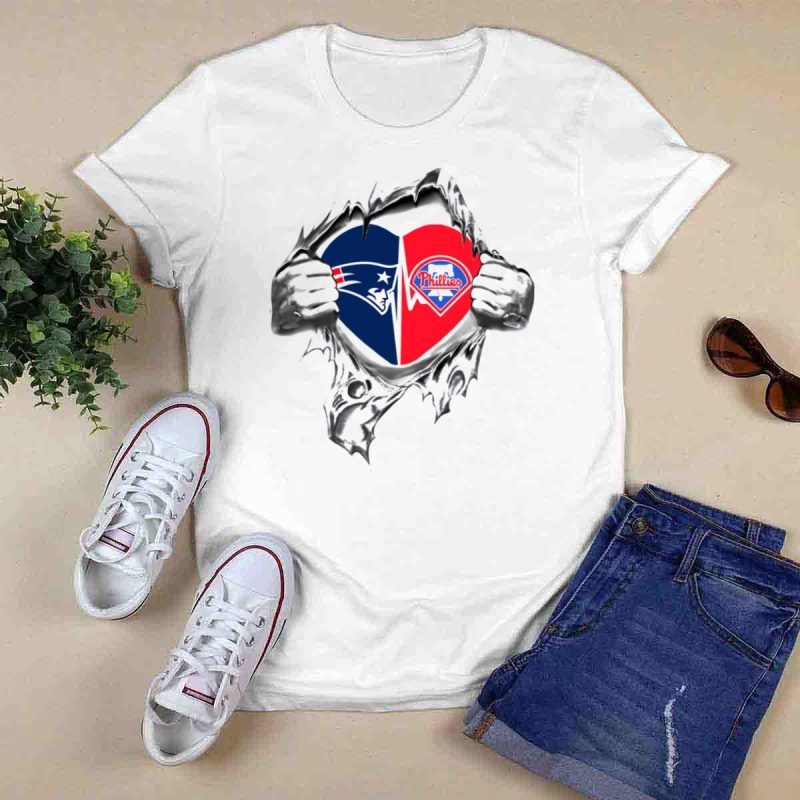 Patriots Phillies Heart Logo T-Shirt with Ripped Hands Design for Fans - Image 6