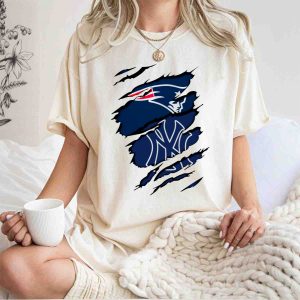 Patriots Vs Yankees Logo Mashup T-Shirt For Sports Fans