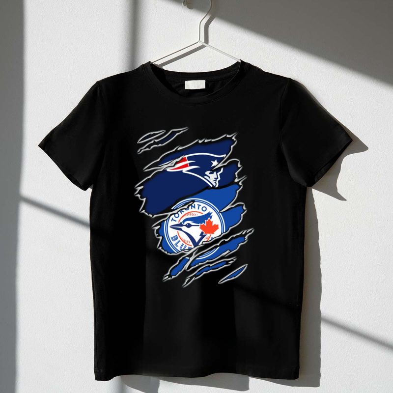 Patriots and Blue Jays Toronto Logo Fusion T Shirt t shirt 1 1