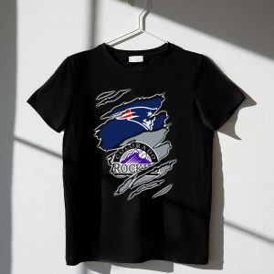 Patriots & Colorado Rockies Logo Mashup T-Shirt For Sports Fans