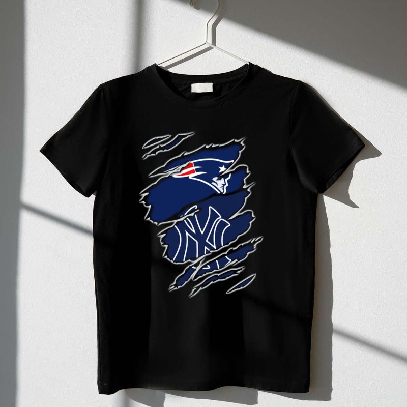 Patriots and Yankees Logo Fusion T Shirt t shirt 1 1