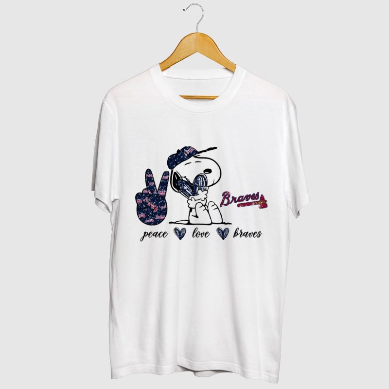 Snoopy Fan T-Shirt - Peace Love Braves Graphic Tee For Sports Lovers - Image 2