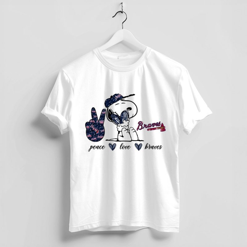 Snoopy Fan T-Shirt - Peace Love Braves Graphic Tee For Sports Lovers - Image 4