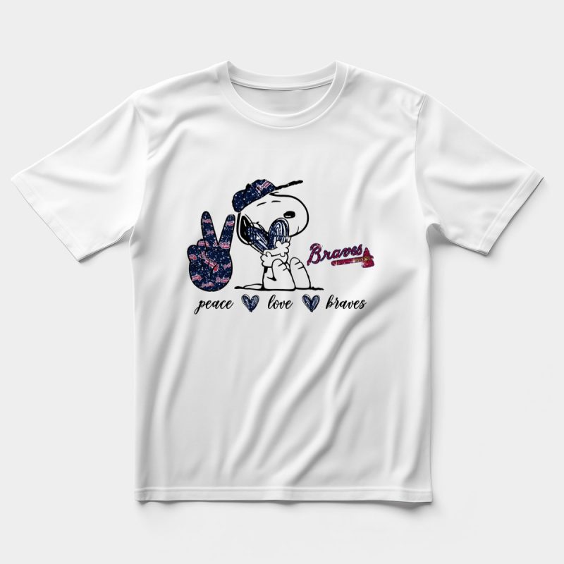 Snoopy Fan T-Shirt - Peace Love Braves Graphic Tee For Sports Lovers - Image 5
