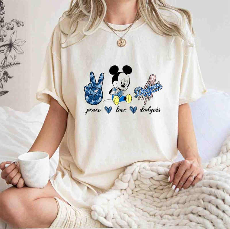 Peace Love Dodgers Mickey Mouse T Shirt.jpeg t shirt 1 1