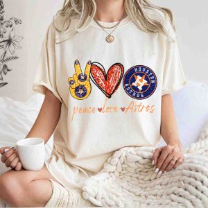 Peace Love Houston Astros Graphic T-Shirt For Fans