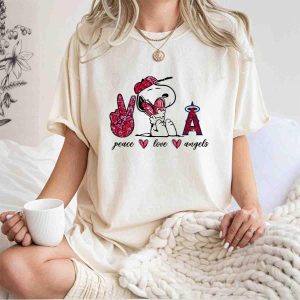 Peace Love Los Angeles Angels Snoopy T Shirt