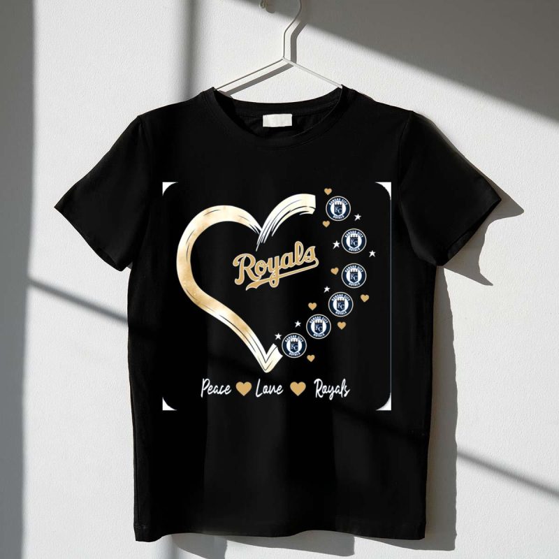 Peace Love Royals Kansas City Royals Heart T Shirt t shirt 1 1